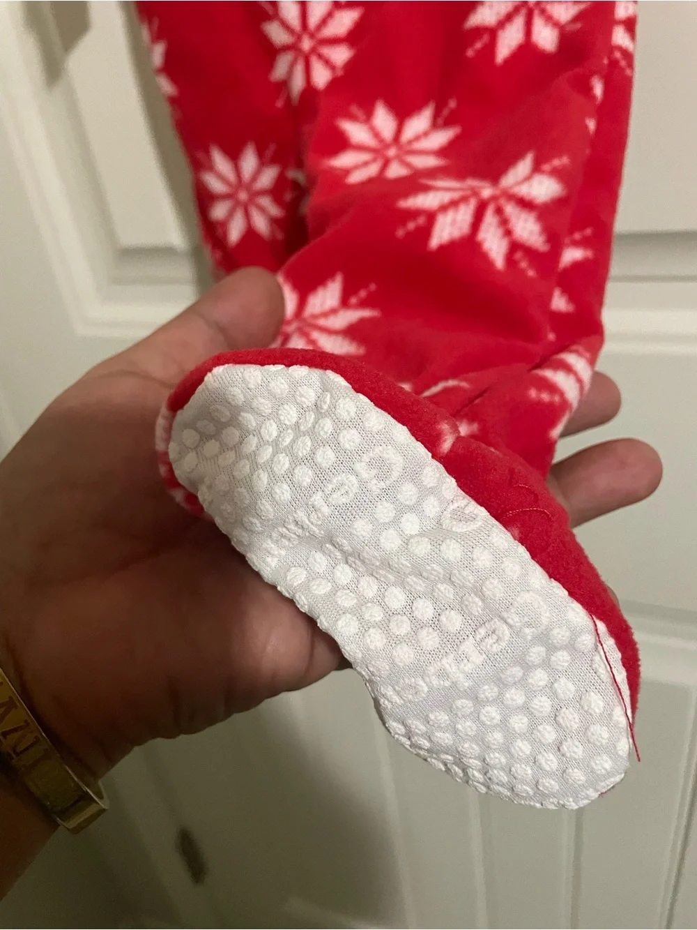 Gerber Red Snowflake Footed One-Piece